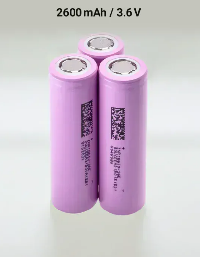 Li - ion 3,6V - 4,2V  2600mAh  INR18650-26E